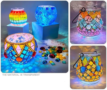 500g/1.1LB Iridescent Ice Jade Glass Mosaic Tiles, 560 Pieces, 2/5 Inch Square Stained Mosaic Tiles for DIY Crafts, Home/Outdoor Mosaic Decoration (Yellow-IA98)
