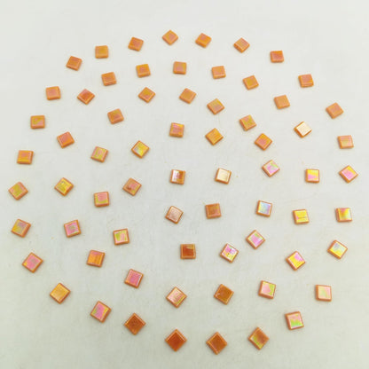 500g/1.1LB Iridescent Ice Jade Glass Mosaic Tiles, 560 Pieces, 2/5 Inch Square Stained Mosaic Tiles for DIY Crafts, Home/Outdoor Mosaic Decoration (Yellow-IA98)