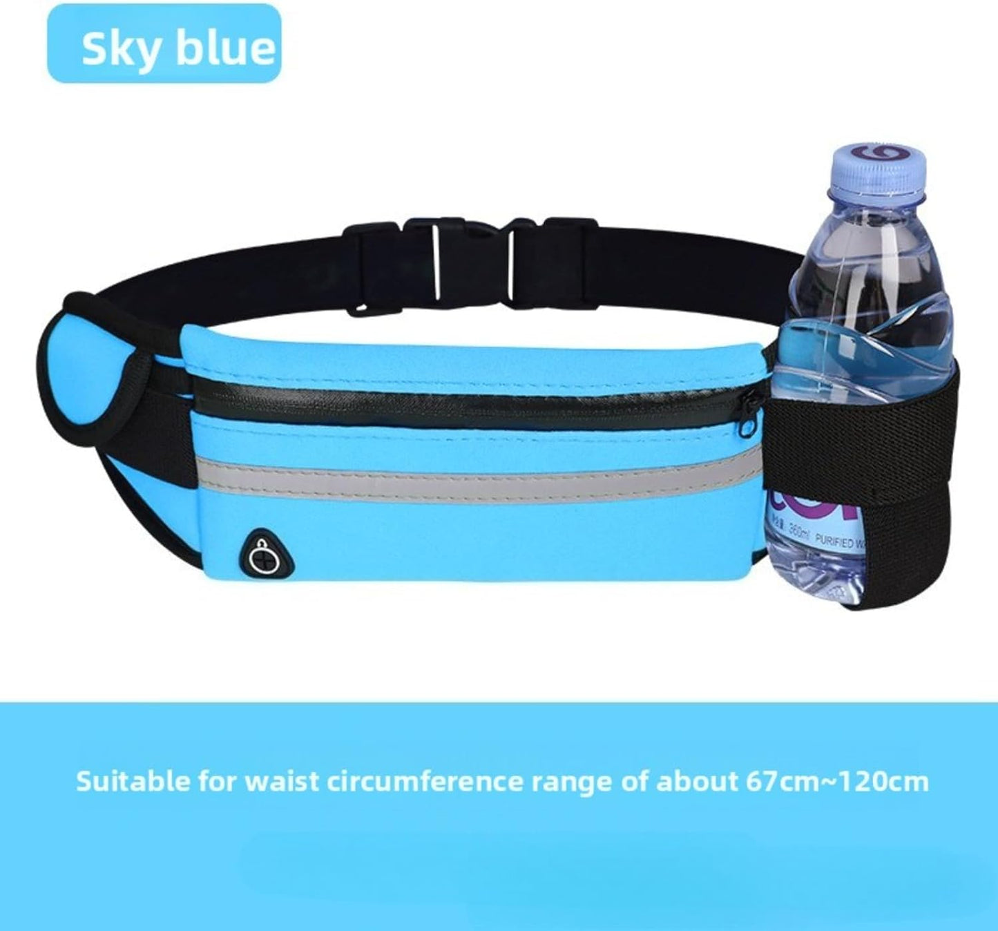 Running Waist Bag with Water Bottle Holder – No-Bounce Phone Belt for Men Women, Sweatproof Reflective Running Fanny Pack for Workout Hiking, Yellow, M, Waterproof waist
