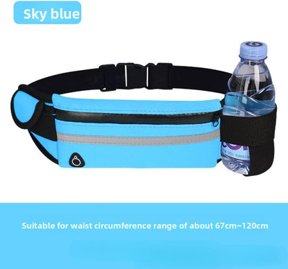 Running Waist Bag with Water Bottle Holder – No-Bounce Phone Belt for Men Women, Sweatproof Reflective Running Fanny Pack for Workout Hiking, Yellow, M, Waterproof waist