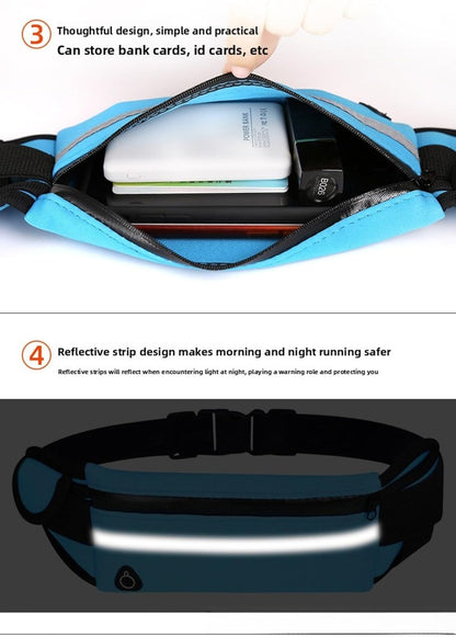Running Waist Bag with Water Bottle Holder – No-Bounce Phone Belt for Men Women, Sweatproof Reflective Running Fanny Pack for Workout Hiking, Yellow, M, Waterproof waist