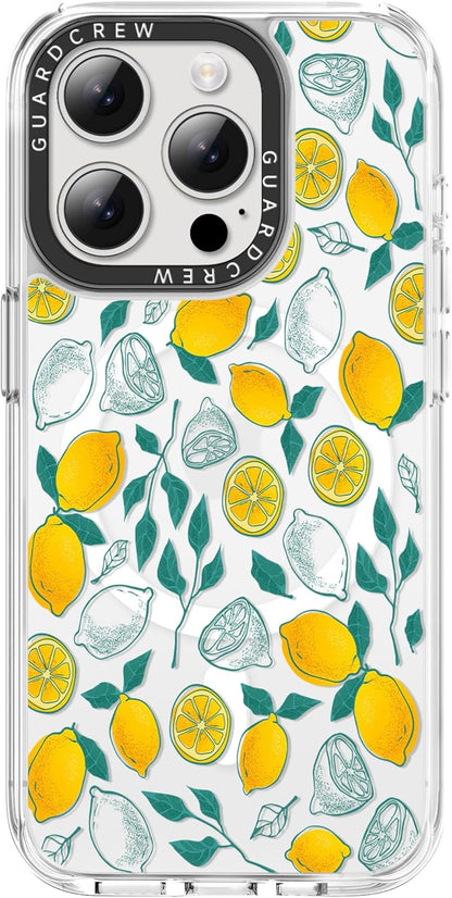 Magnetic for iPhone 16 Pro Max Case, [Fresh Yellow Lemon] Fruit Design for Women Girls, [11FT Military-Grade Drop Tested] Compatible with MagSafe, Slim Shockproof Aesthetic Cover, 6.9"