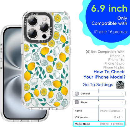 Magnetic for iPhone 16 Pro Max Case, [Fresh Yellow Lemon] Fruit Design for Women Girls, [11FT Military-Grade Drop Tested] Compatible with MagSafe, Slim Shockproof Aesthetic Cover, 6.9"