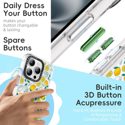 Magnetic for iPhone 16 Pro Max Case, [Fresh Yellow Lemon] Fruit Design for Women Girls, [11FT Military-Grade Drop Tested] Compatible with MagSafe, Slim Shockproof Aesthetic Cover, 6.9"