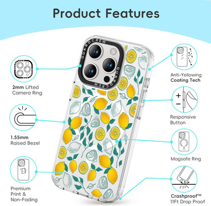 Magnetic for iPhone 16 Pro Max Case, [Fresh Yellow Lemon] Fruit Design for Women Girls, [11FT Military-Grade Drop Tested] Compatible with MagSafe, Slim Shockproof Aesthetic Cover, 6.9"
