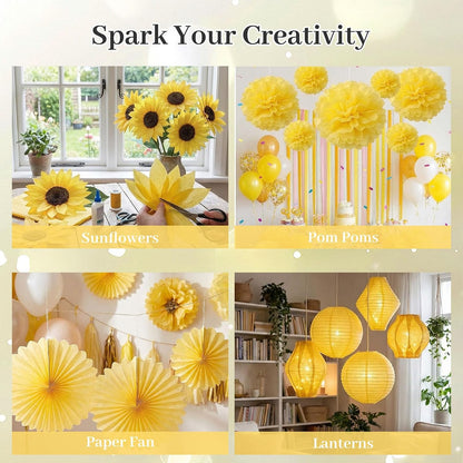 120 Sheets Yellow Tissue Paper, 14 X 20 inches | Bright Paper Adds Volume to Gift Bags and Folds Easily into Sunflowers, Spring Decorations and Art Projects