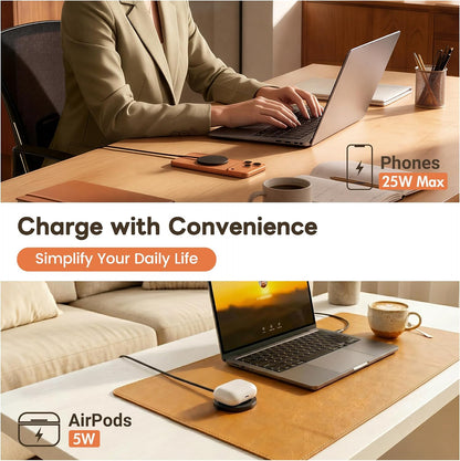 MagSafe 25W Magnetic Wireless Charger Fast Charging Pad for iPhone | Compatible with iPhone 17 17e 16 15 14 Pro Max Google Pixel 10, Slim Compact, For Desk Bedside Travel, Light Yellow - 2Pack