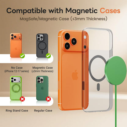 MagSafe 25W Magnetic Wireless Charger Fast Charging Pad for iPhone | Compatible with iPhone 17 17e 16 15 14 Pro Max Google Pixel 10, Slim Compact, For Desk Bedside Travel, Light Yellow - 2Pack