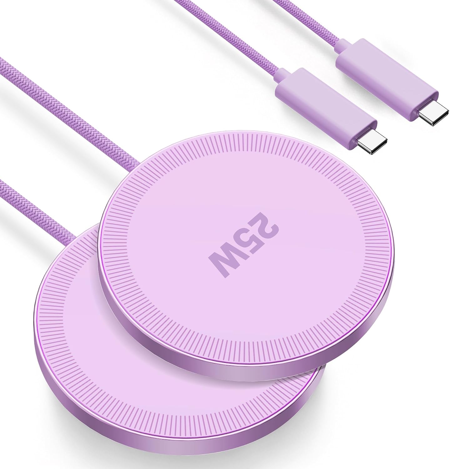MagSafe 25W Magnetic Wireless Charger Fast Charging Pad for iPhone | Compatible with iPhone 17 17e 16 15 14 Pro Max Google Pixel 10, Slim Compact, For Desk Bedside Travel, Light Yellow - 2Pack