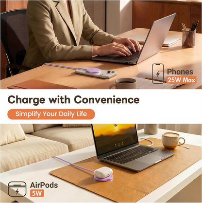 MagSafe 25W Magnetic Wireless Charger Fast Charging Pad for iPhone | Compatible with iPhone 17 17e 16 15 14 Pro Max Google Pixel 10, Slim Compact, For Desk Bedside Travel, Light Yellow - 2Pack
