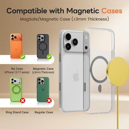 MagSafe 25W Magnetic Wireless Charger Fast Charging Pad for iPhone | Compatible with iPhone 17 17e 16 15 14 Pro Max Google Pixel 10, Slim Compact, For Desk Bedside Travel, Light Yellow - 2Pack