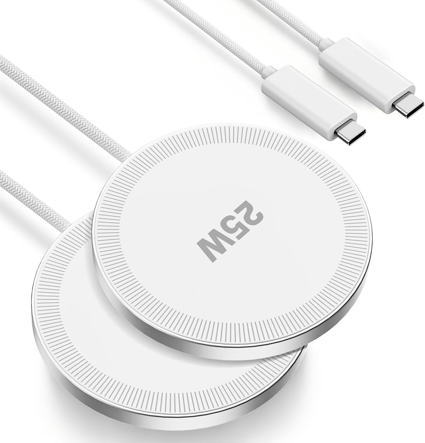 MagSafe 25W Magnetic Wireless Charger Fast Charging Pad for iPhone | Compatible with iPhone 17 17e 16 15 14 Pro Max Google Pixel 10, Slim Compact, For Desk Bedside Travel, Light Yellow - 2Pack