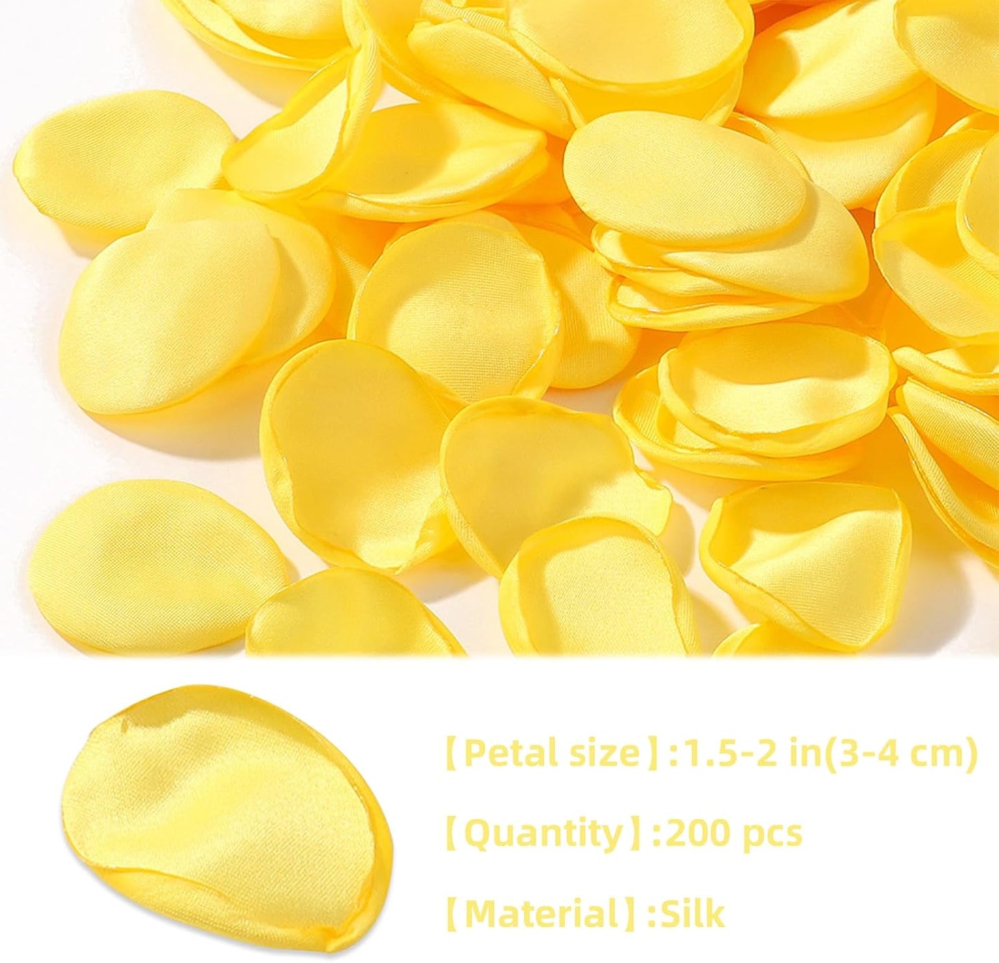 200pcs Rose Petals, Silk Yellow Flower Petals for Wedding Flower Girl Basket Yellow Rose Petals Bulk for Aisle Table Centerpieces Bridal Shower Decorations Proposal Party