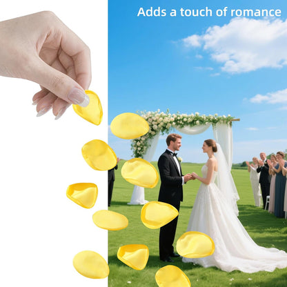 200pcs Rose Petals, Silk Yellow Flower Petals for Wedding Flower Girl Basket Yellow Rose Petals Bulk for Aisle Table Centerpieces Bridal Shower Decorations Proposal Party