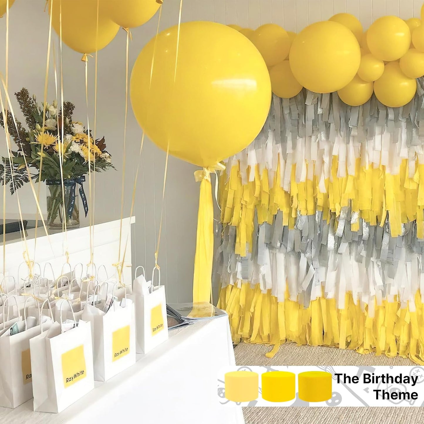 Light Yellow Pale Pastel Yellow Crepe Paper Streamers 4pcs 328 FT | Birthday Graduation Engagement Baby Shower Summer Sunflower Little Cutie Wedding Bridal Shower Party Decorations