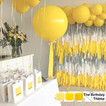 Light Yellow Pale Pastel Yellow Crepe Paper Streamers 4pcs 328 FT | Birthday Graduation Engagement Baby Shower Summer Sunflower Little Cutie Wedding Bridal Shower Party Decorations