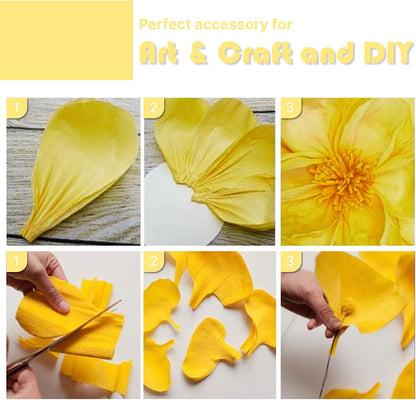 Light Yellow Pale Pastel Yellow Crepe Paper Streamers 4pcs 328 FT | Birthday Graduation Engagement Baby Shower Summer Sunflower Little Cutie Wedding Bridal Shower Party Decorations