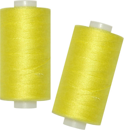 All Purpose Sewing Thread-2 Spools of Hand Polyester Sewing Thread for Sewing Machine for Hand and Machine Sewing(Bright Yellow, 2 spools)