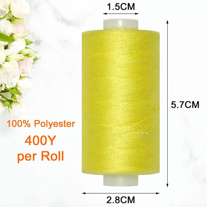 All Purpose Sewing Thread-2 Spools of Hand Polyester Sewing Thread for Sewing Machine for Hand and Machine Sewing(Bright Yellow, 2 spools)
