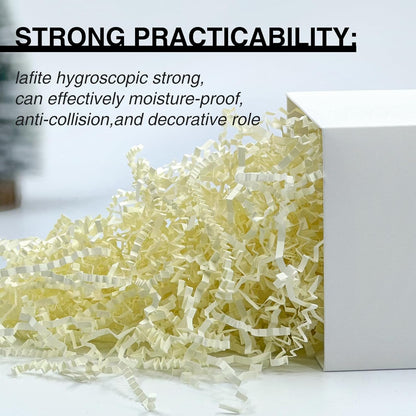 1LB Crinkle Paper Shred Filler for Gift Box Bag and Basket On Holidays(Light Yellow)