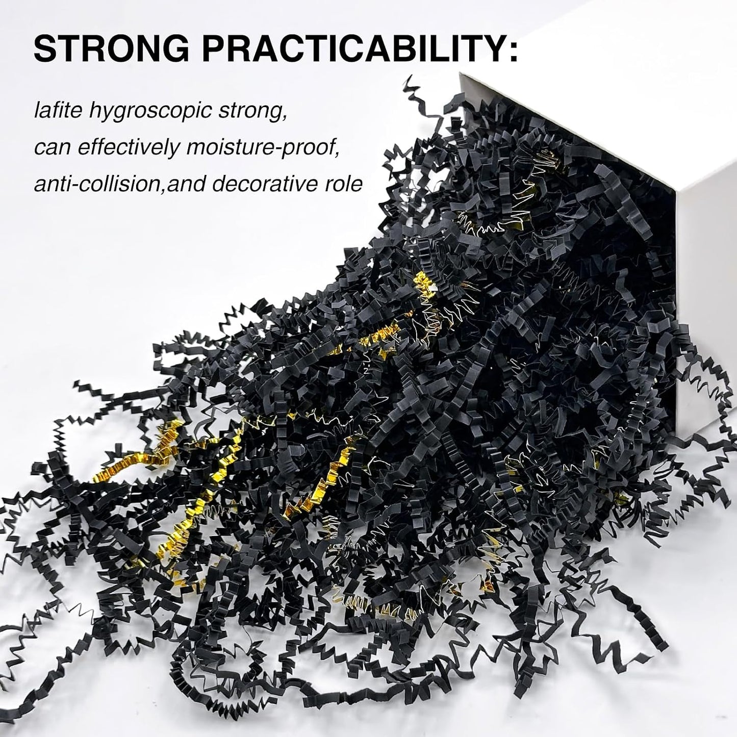 1LB Crinkle Paper Shred Filler for Gift Box Bag and Basket On Holidays(Light Yellow)