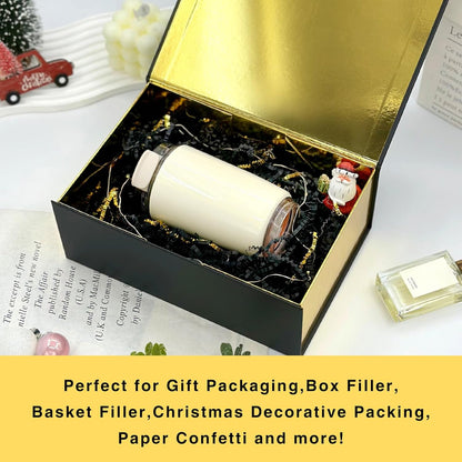 1LB Crinkle Paper Shred Filler for Gift Box Bag and Basket On Holidays(Light Yellow)