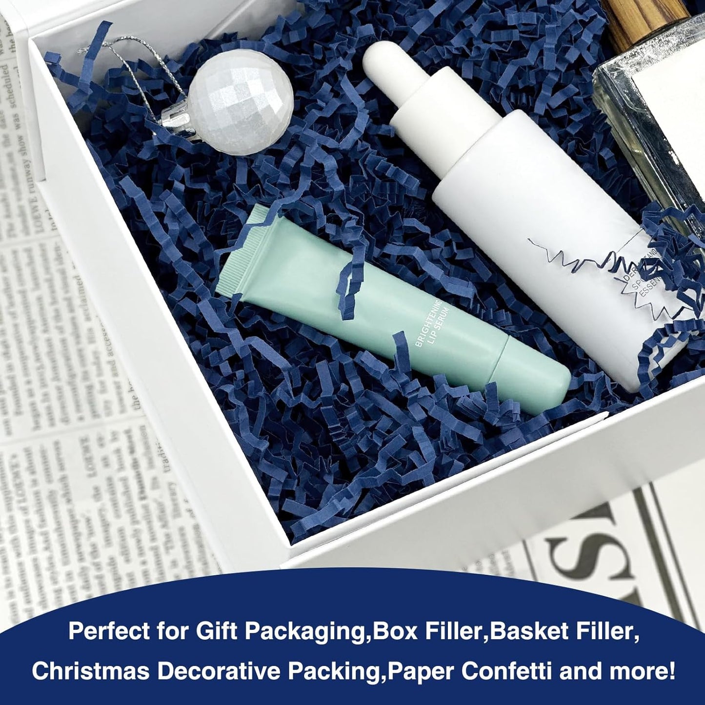 1LB Crinkle Paper Shred Filler for Gift Box Bag and Basket On Holidays(Light Yellow)