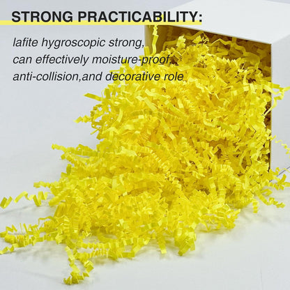 1LB Crinkle Paper Shred Filler for Gift Box Bag and Basket On Holidays(Light Yellow)