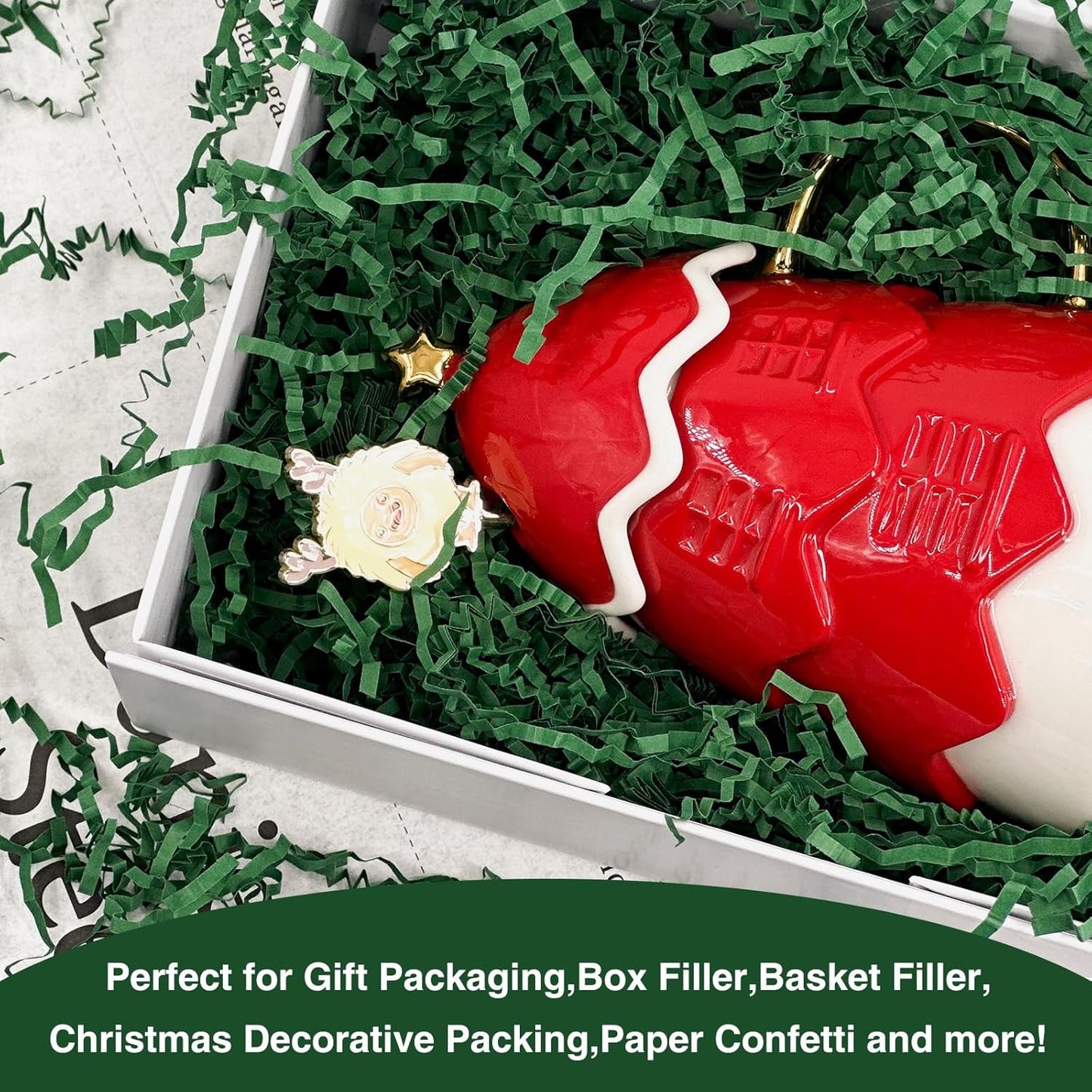1LB Crinkle Paper Shred Filler for Gift Box Bag and Basket On Holidays(Light Yellow)