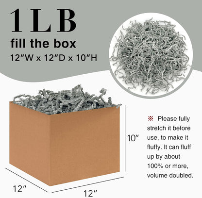 1LB Crinkle Paper Shred Filler for Gift Box Bag and Basket On Holidays(Light Yellow)