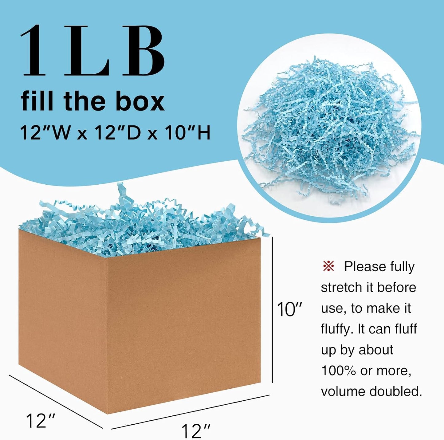 1LB Crinkle Paper Shred Filler for Gift Box Bag and Basket On Holidays(Light Yellow)
