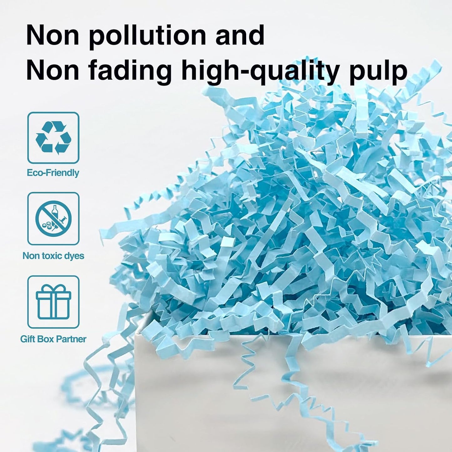 1LB Crinkle Paper Shred Filler for Gift Box Bag and Basket On Holidays(Light Yellow)