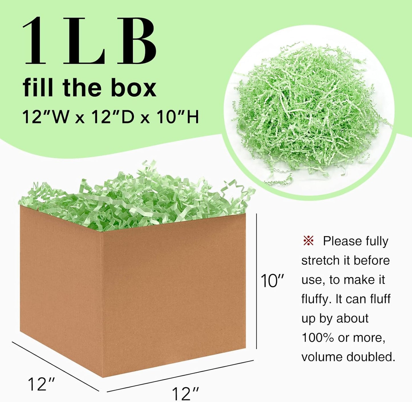 1LB Crinkle Paper Shred Filler for Gift Box Bag and Basket On Holidays(Light Yellow)