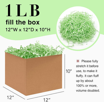 1LB Crinkle Paper Shred Filler for Gift Box Bag and Basket On Holidays(Light Yellow)