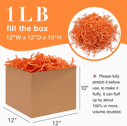 1LB Crinkle Paper Shred Filler for Gift Box Bag and Basket On Holidays(Light Yellow)