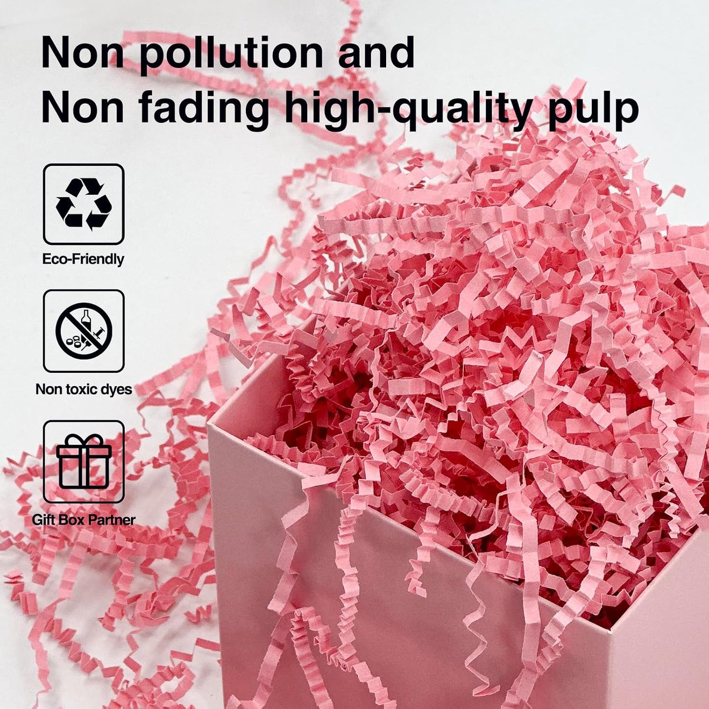 1LB Crinkle Paper Shred Filler for Gift Box Bag and Basket On Holidays(Light Yellow)