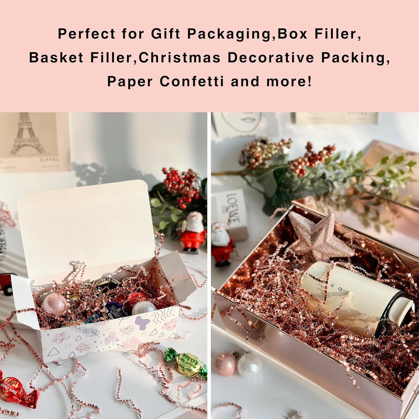1LB Crinkle Paper Shred Filler for Gift Box Bag and Basket On Holidays(Light Yellow)