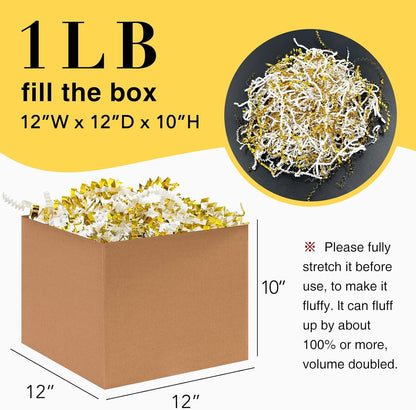 1LB Crinkle Paper Shred Filler for Gift Box Bag and Basket On Holidays(Light Yellow)