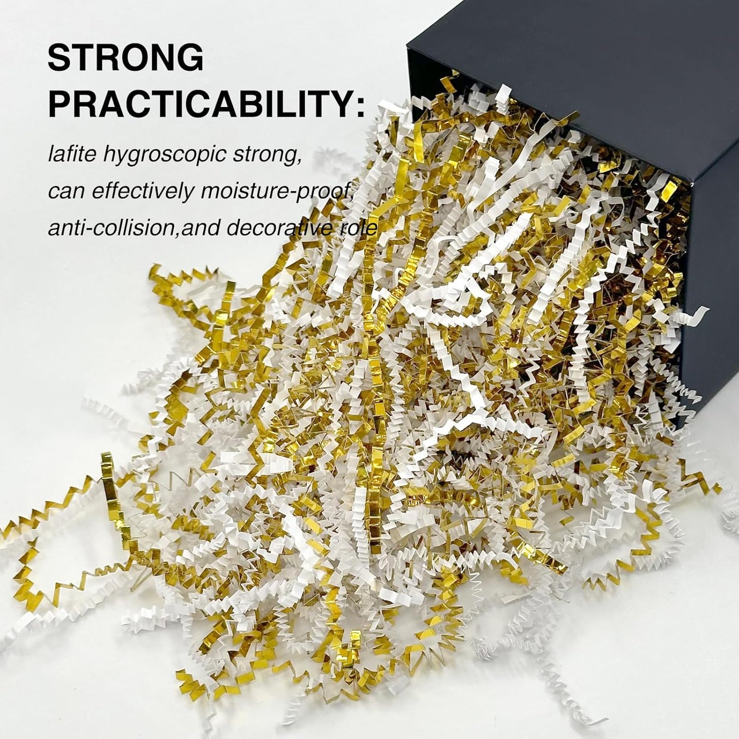 1LB Crinkle Paper Shred Filler for Gift Box Bag and Basket On Holidays(Light Yellow)