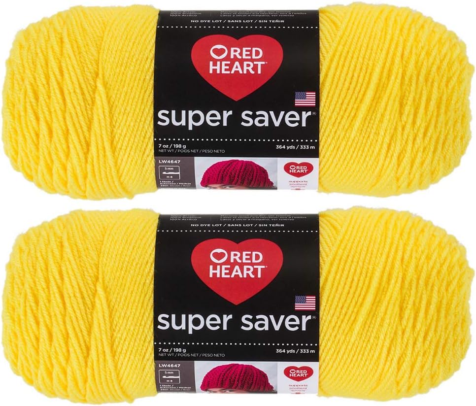 Bulk Buy: Super Saver (2-pack) (Bright Yellow, 7 oz each skein)