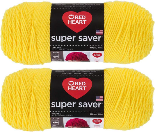 Bulk Buy: Super Saver (2-pack) (Bright Yellow, 7 oz each skein)
