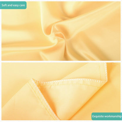 2 Pack Zipped Satin Standard Pillowcases for Hair and Skin, Silky and Super Soft (20"x26") Zippered Satin Pillow Cases, Yellow, 20x26 Inches