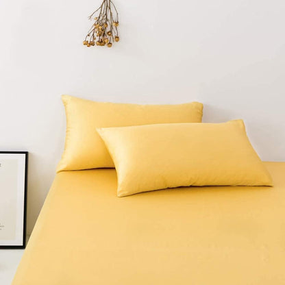 2 Pack Zipped Satin Standard Pillowcases for Hair and Skin, Silky and Super Soft (20"x26") Zippered Satin Pillow Cases, Yellow, 20x26 Inches