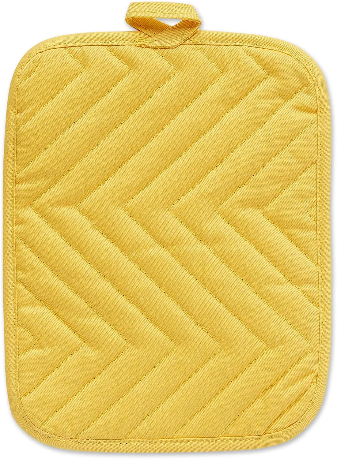 Heat Resistant Quilted Cotton Pot Holder Set, Designed with Space to Personalize Allowing a Customized Design, 7x9, Yellow, 3 Count