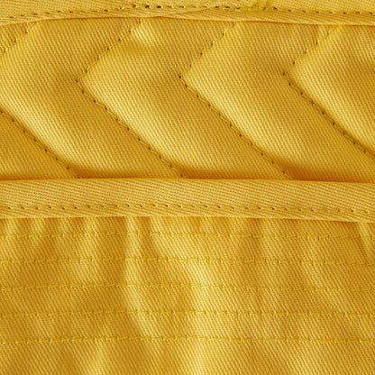 Heat Resistant Quilted Cotton Pot Holder Set, Designed with Space to Personalize Allowing a Customized Design, 7x9, Yellow, 3 Count