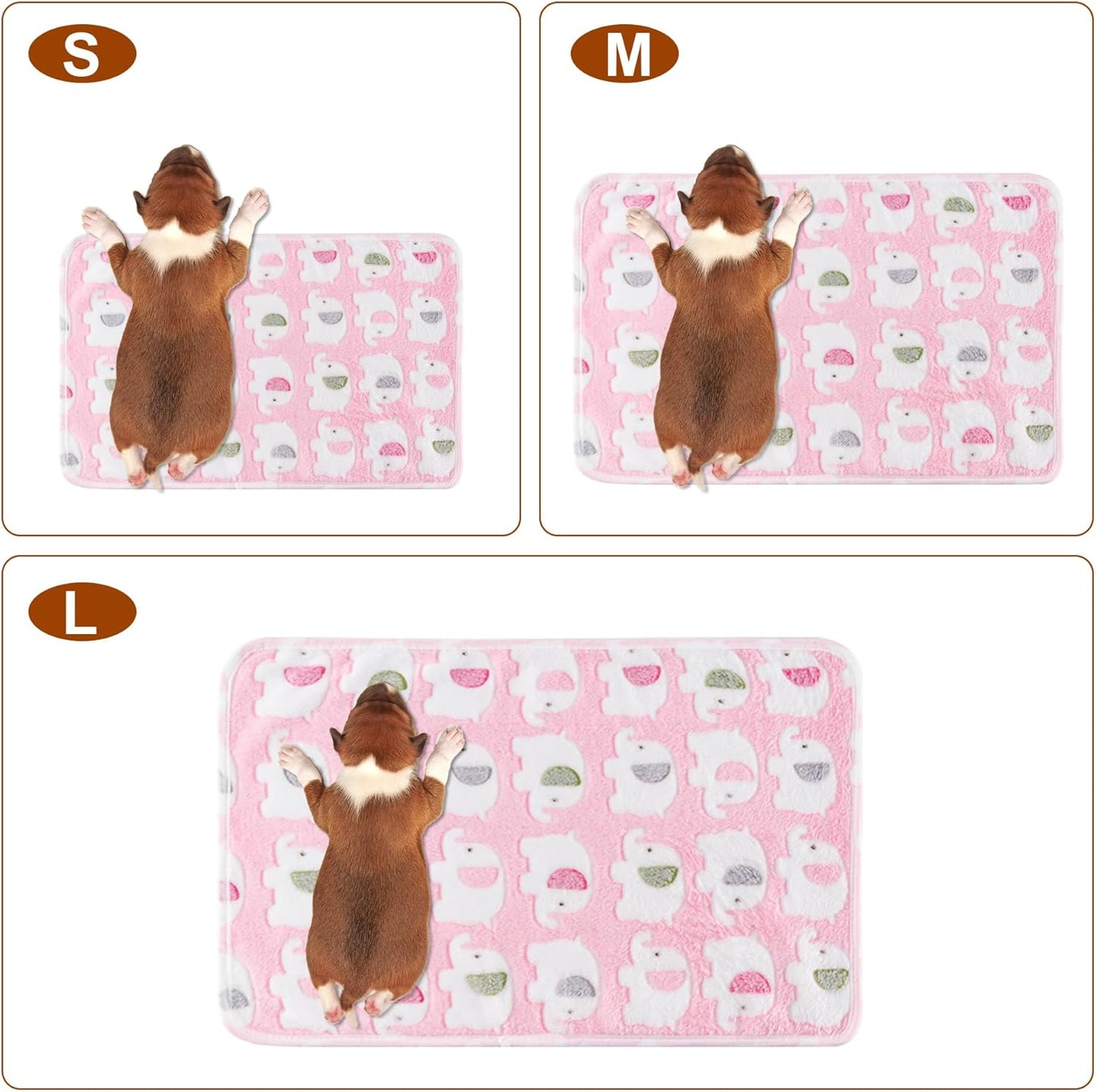 1 Pack 3 Blankets for Dog Puppy Cat (Small 23x16'', Pink, Yellow, Blue) | Super Soft Fluffy Premium Fleece Pet Blanket Flannel Paw Printed Throw