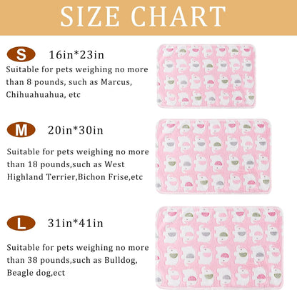 1 Pack 3 Blankets for Dog Puppy Cat (Small 23x16'', Pink, Yellow, Blue) | Super Soft Fluffy Premium Fleece Pet Blanket Flannel Paw Printed Throw