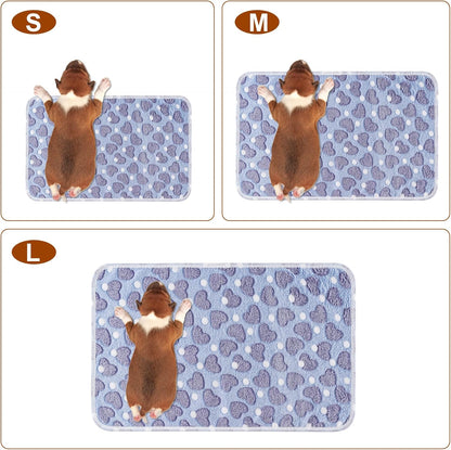 1 Pack 3 Blankets for Dog Puppy Cat (Small 23x16'', Pink, Yellow, Blue) | Super Soft Fluffy Premium Fleece Pet Blanket Flannel Paw Printed Throw