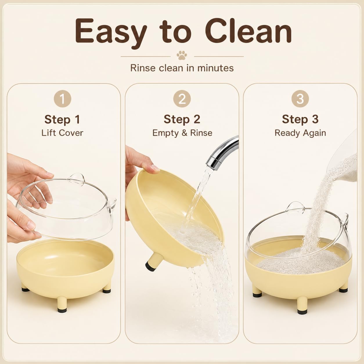 Meow&Woof Hamster Sand Bath Container, Large Sandbox Toilet Gerbil Batheoom, Tiny Chinchilla Dust Bathtub Sand Bath Box for Hamster Cage Accessories 5.2 Inch-Yellow