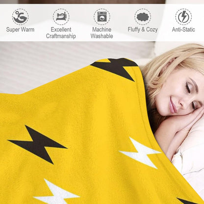 Minimalist Soft Faux Fur Throw Blanket - Yellow Flannel Lap Blanket for Couch Sofa Or Bed, Pattern Fuzzy Fluffy Plush Blanket, Super Cozy and Comfy for All Seasons 40"x50"